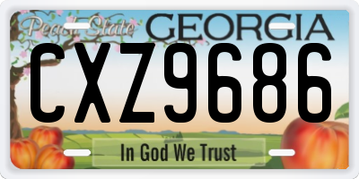 GA license plate CXZ9686