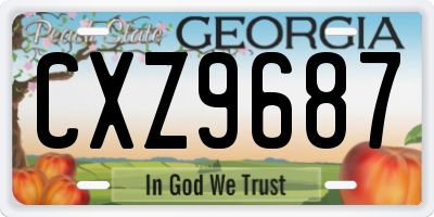GA license plate CXZ9687