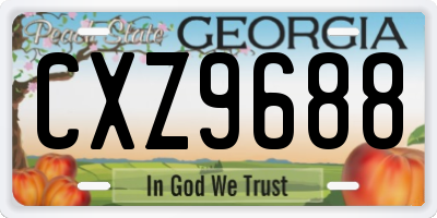 GA license plate CXZ9688