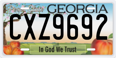 GA license plate CXZ9692