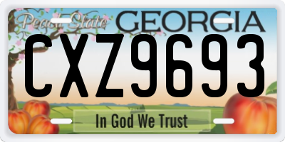 GA license plate CXZ9693