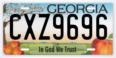 GA license plate CXZ9696