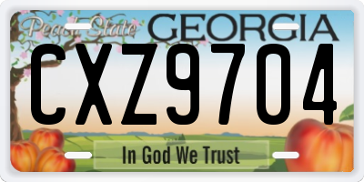 GA license plate CXZ9704