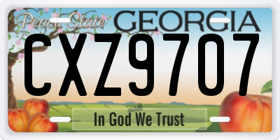 GA license plate CXZ9707