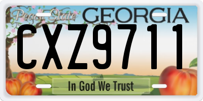 GA license plate CXZ9711