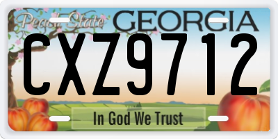 GA license plate CXZ9712