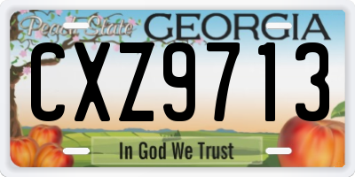 GA license plate CXZ9713