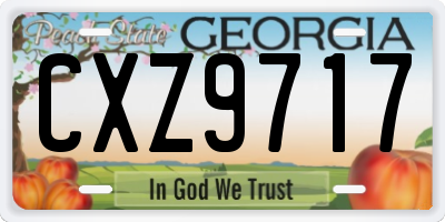 GA license plate CXZ9717