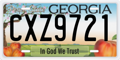 GA license plate CXZ9721
