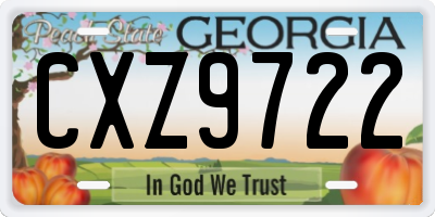 GA license plate CXZ9722