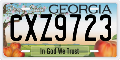 GA license plate CXZ9723