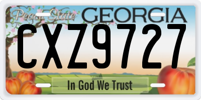GA license plate CXZ9727