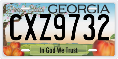 GA license plate CXZ9732