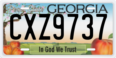 GA license plate CXZ9737