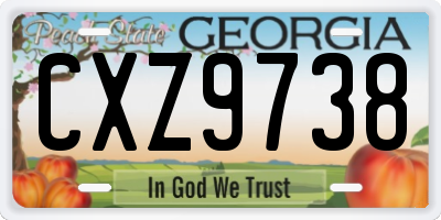 GA license plate CXZ9738