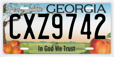GA license plate CXZ9742