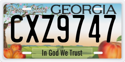 GA license plate CXZ9747
