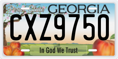 GA license plate CXZ9750