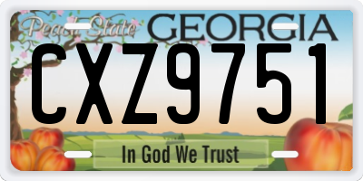 GA license plate CXZ9751