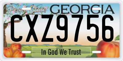 GA license plate CXZ9756