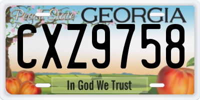 GA license plate CXZ9758