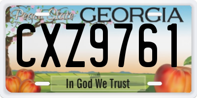 GA license plate CXZ9761