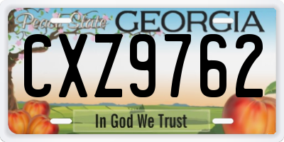 GA license plate CXZ9762