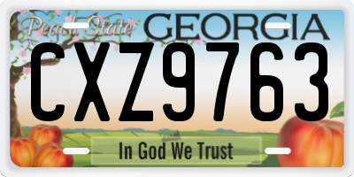 GA license plate CXZ9763