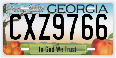 GA license plate CXZ9766