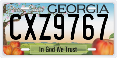 GA license plate CXZ9767