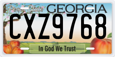 GA license plate CXZ9768