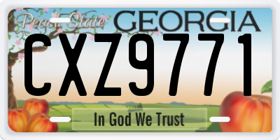 GA license plate CXZ9771
