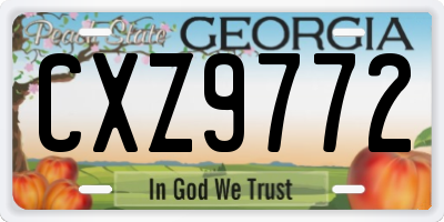 GA license plate CXZ9772