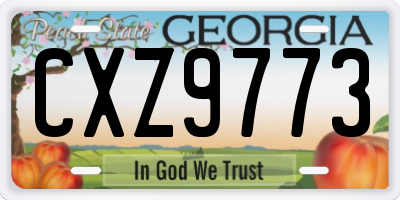 GA license plate CXZ9773