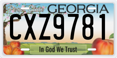 GA license plate CXZ9781