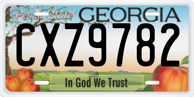 GA license plate CXZ9782