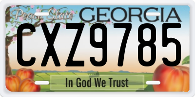 GA license plate CXZ9785