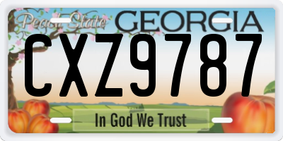 GA license plate CXZ9787