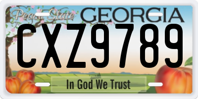 GA license plate CXZ9789