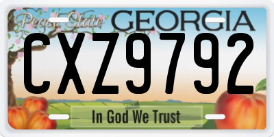GA license plate CXZ9792