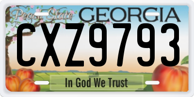 GA license plate CXZ9793