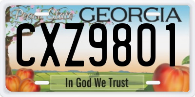 GA license plate CXZ9801