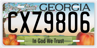 GA license plate CXZ9806