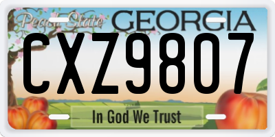 GA license plate CXZ9807