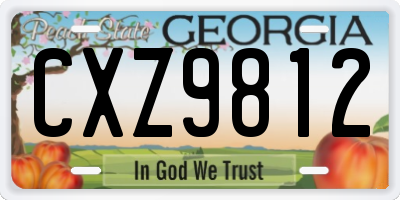 GA license plate CXZ9812