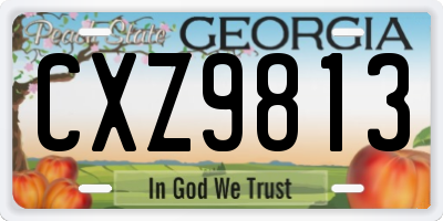GA license plate CXZ9813