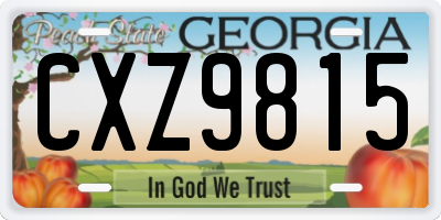 GA license plate CXZ9815