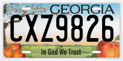 GA license plate CXZ9826