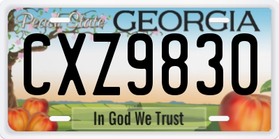 GA license plate CXZ9830