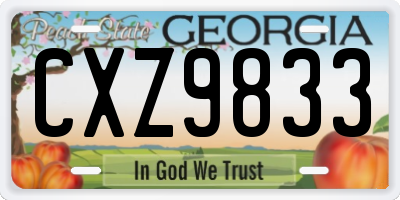GA license plate CXZ9833